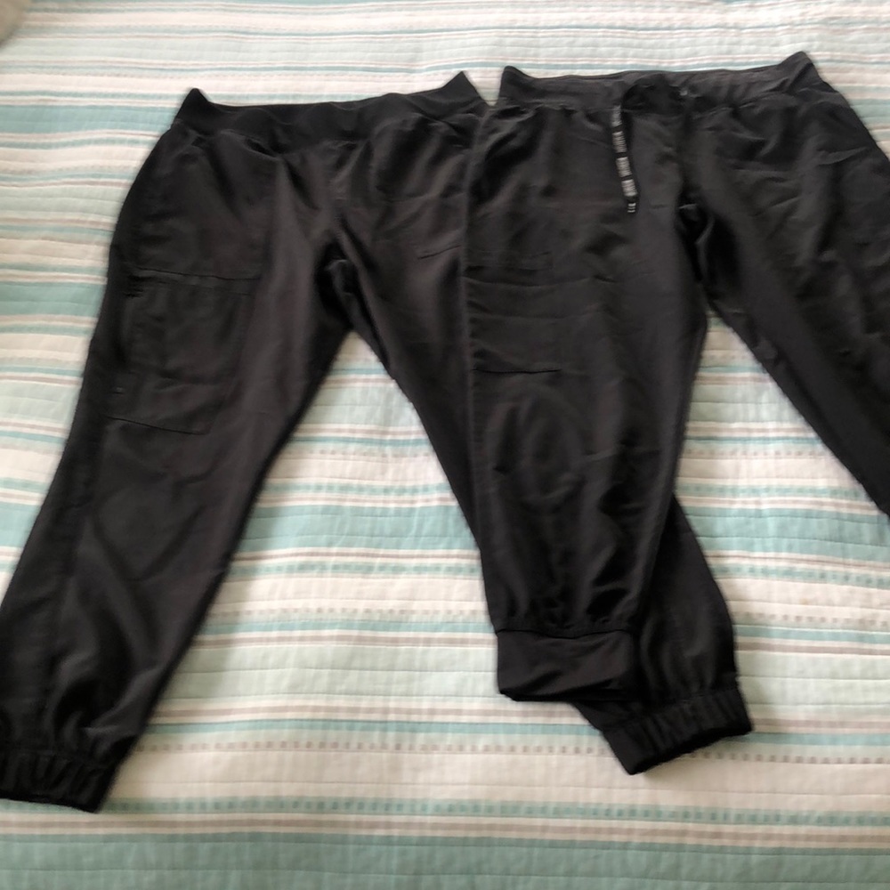 Black, medium petite jogger, scrub pants (two pairs)